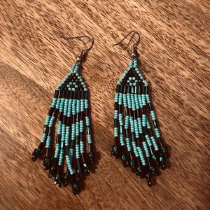 Handmade Native American Seed Bead Earrings
